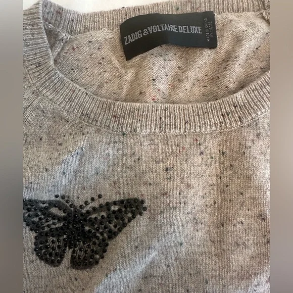 Zadig & Voltaire “Ana” 100% Cashmere Butterfly Sweater – Size M (ptp 17.5”-20”) - Picture 3 of 5